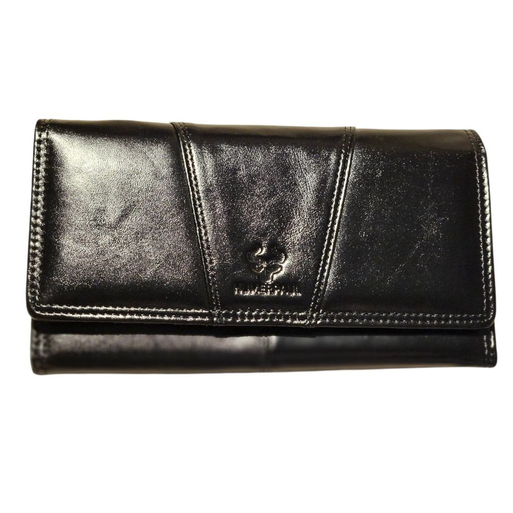 HUMERPAUL Black Leather Wallet One Size